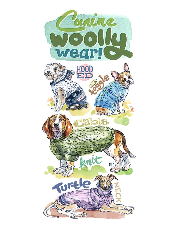 Image of Canine Woolly Wear - Giclée Print