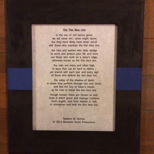 Image of Framed "Thin Blue Line" Poem