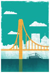 City of Bridges Silkscreen Pittsburgh Art Print 1