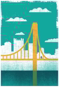 Image 1 of Pittsburgh City of Bridges Silkscreen Art Print 2