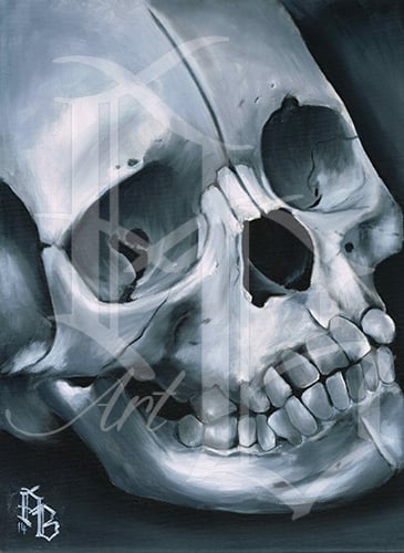 Image of Skull Oil Painting art print a3