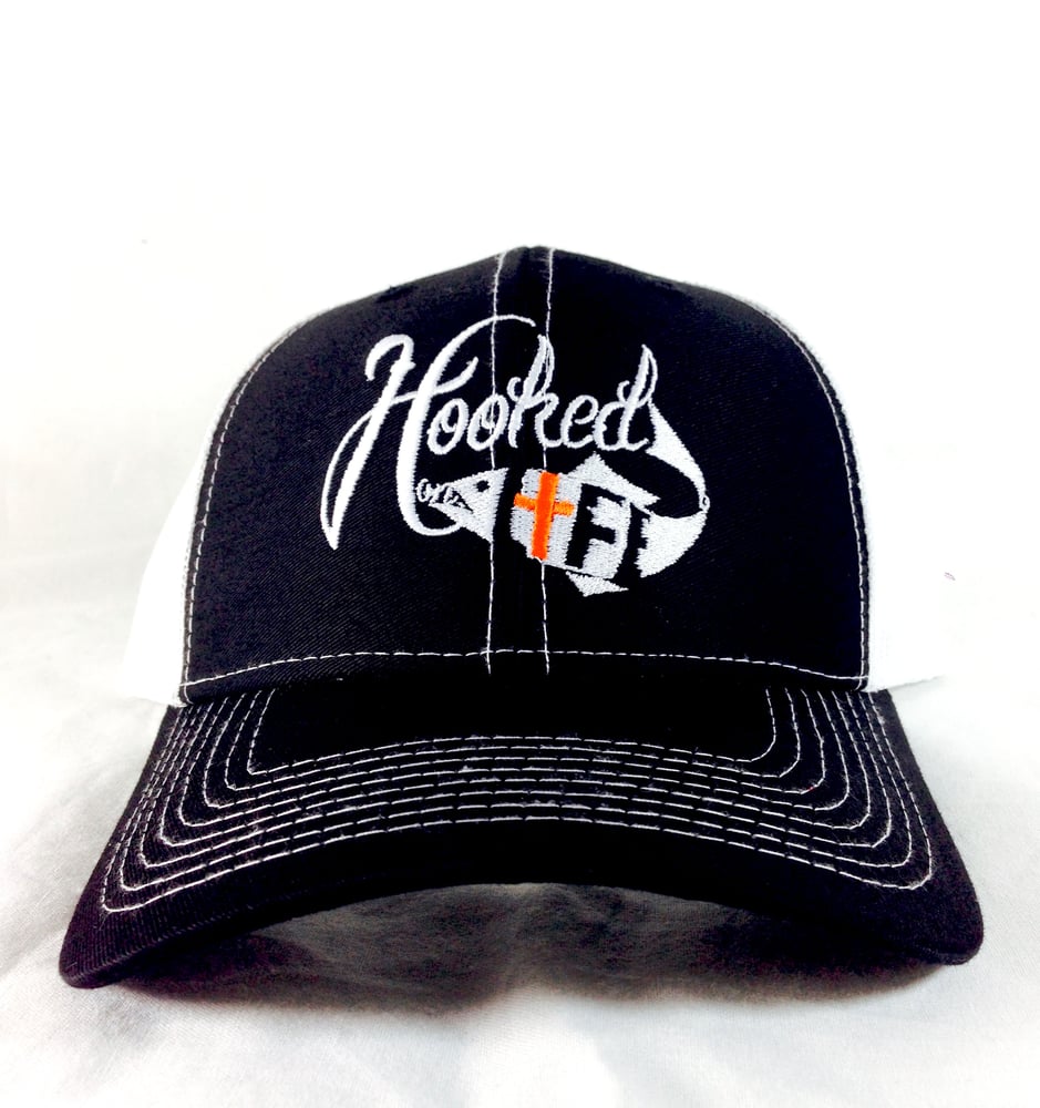 Image of Hooked on life - White and Black Hat 