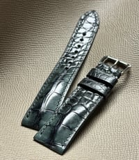 Image 1 of Antique Grey Alligator - Padded Horizontal Cut Watch Strap 