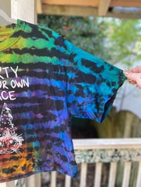 Image 3 of LARGE CROP TOP  Party At Your Own Pace REVERSE Tie Dye Shirt C13