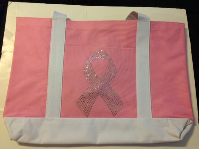 Breast Cancer Awareness Tote Bag - 'I Wear Pink For My Hero' Pink Ribbon Shopping Bag, Gift For Women - View #6