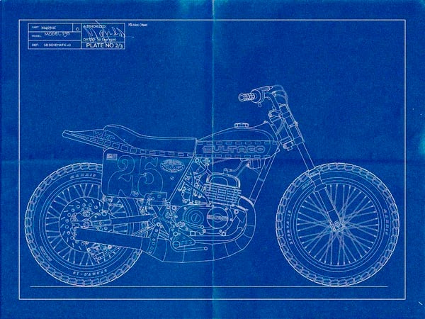 Image of Bultaco Astro Giclee blueprint