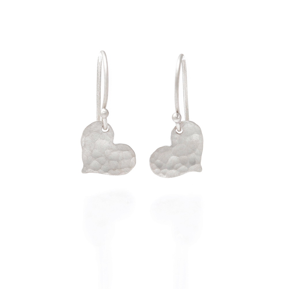 Image of Hammered Heart Earrings