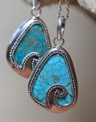 Image of Turquoise Wave - Solid 925 Sterling Silver Necklace by Don Biu