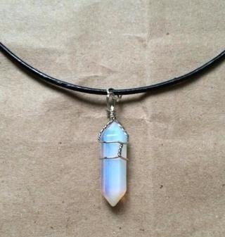 Image of Holographic opal stone choker (wire wrapped)