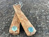 Maple Burl and Chalcedony Earrings