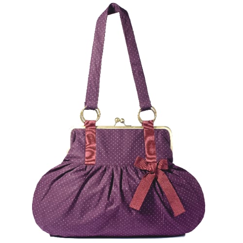 Image of purple dot cotton bag 