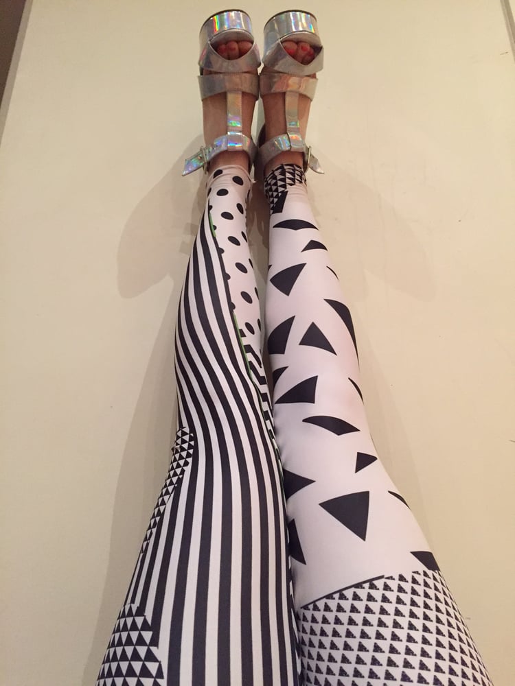 Image of 3 Kinds of Black N White Leggings