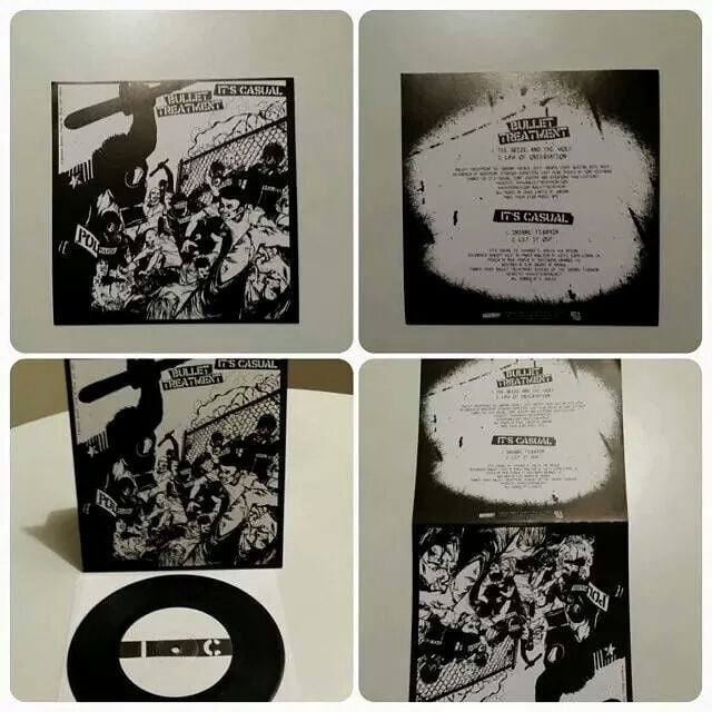 Image of It's casual + bullet treatment split 7 " vinyl