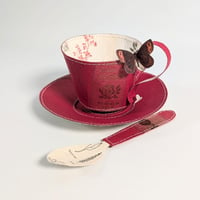 Image 5 of 'Collins Guide to Roses' Teacup, Saucer and Spoon Set 