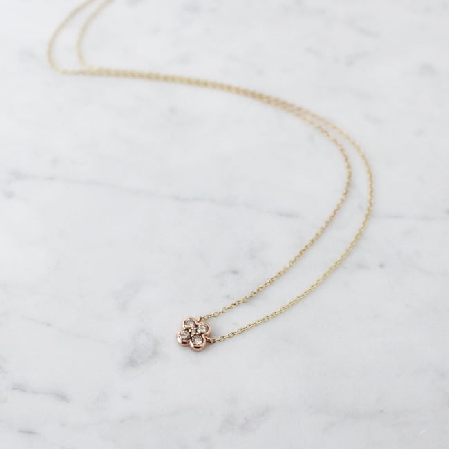 Pink Clover Necklace | vasa new york