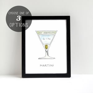 Martini Cocktail Diagram Print by Alyson Thomas of Drywell Art. Available at shop.drywellart.com