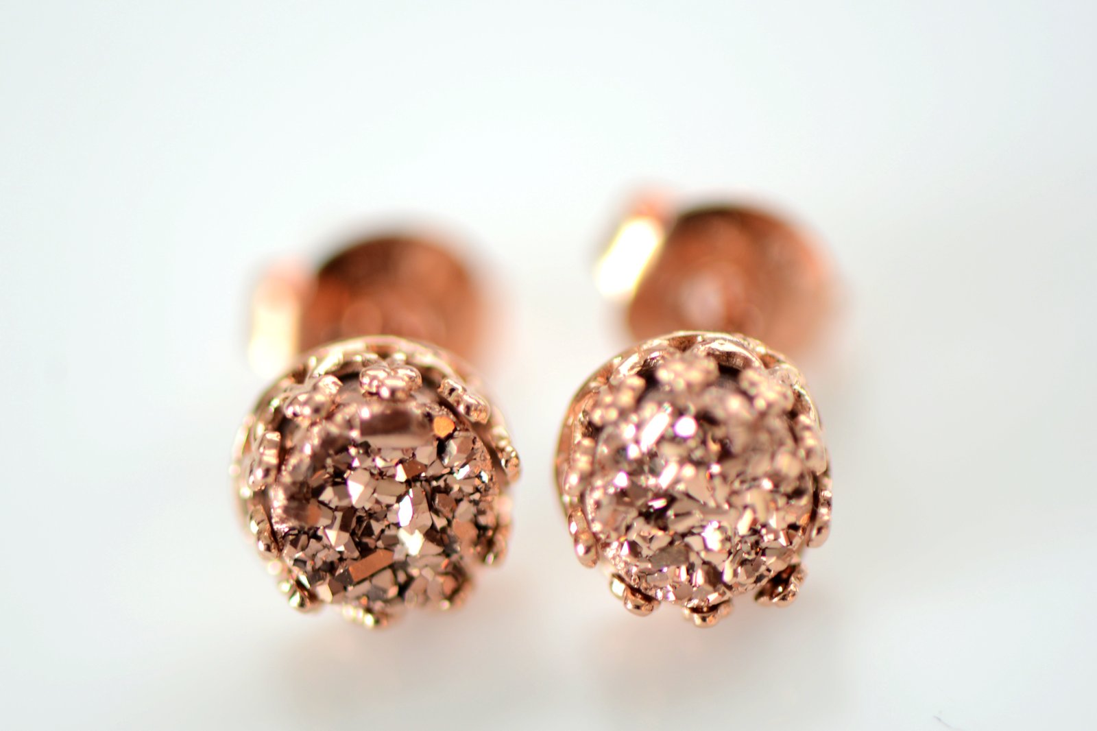 rose gold glitter earrings