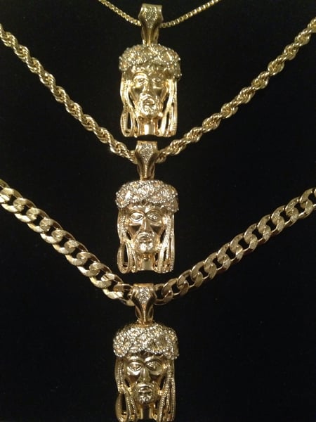 Image of Jesus Piece wIth Bling Crown