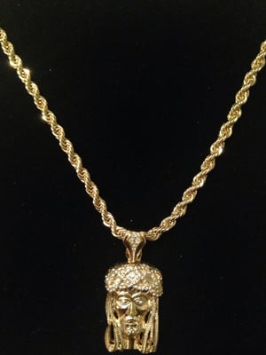 Image of Jesus Piece wIth Bling Crown