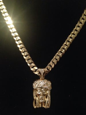 Image of Jesus Piece wIth Bling Crown