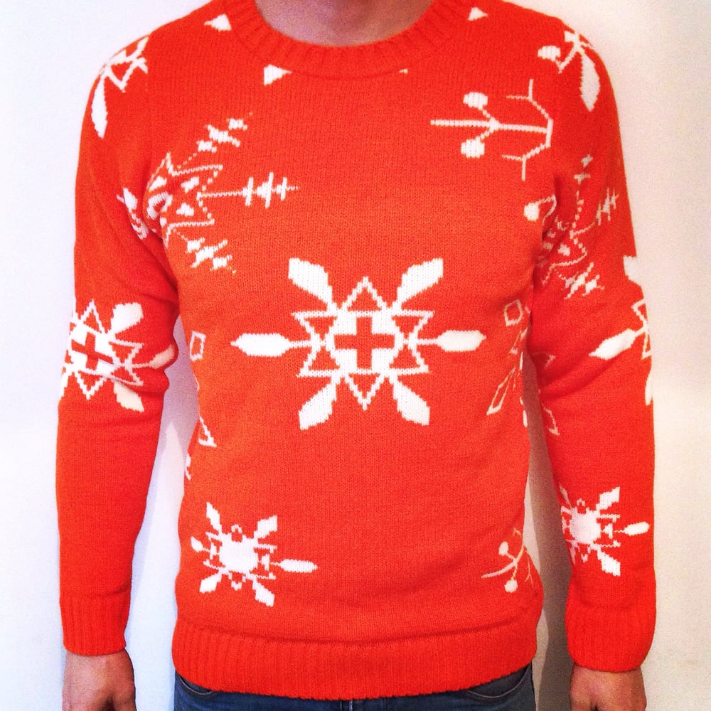 Image of Limited Edition Orange Snowflake heavyweight Jumper only M & L