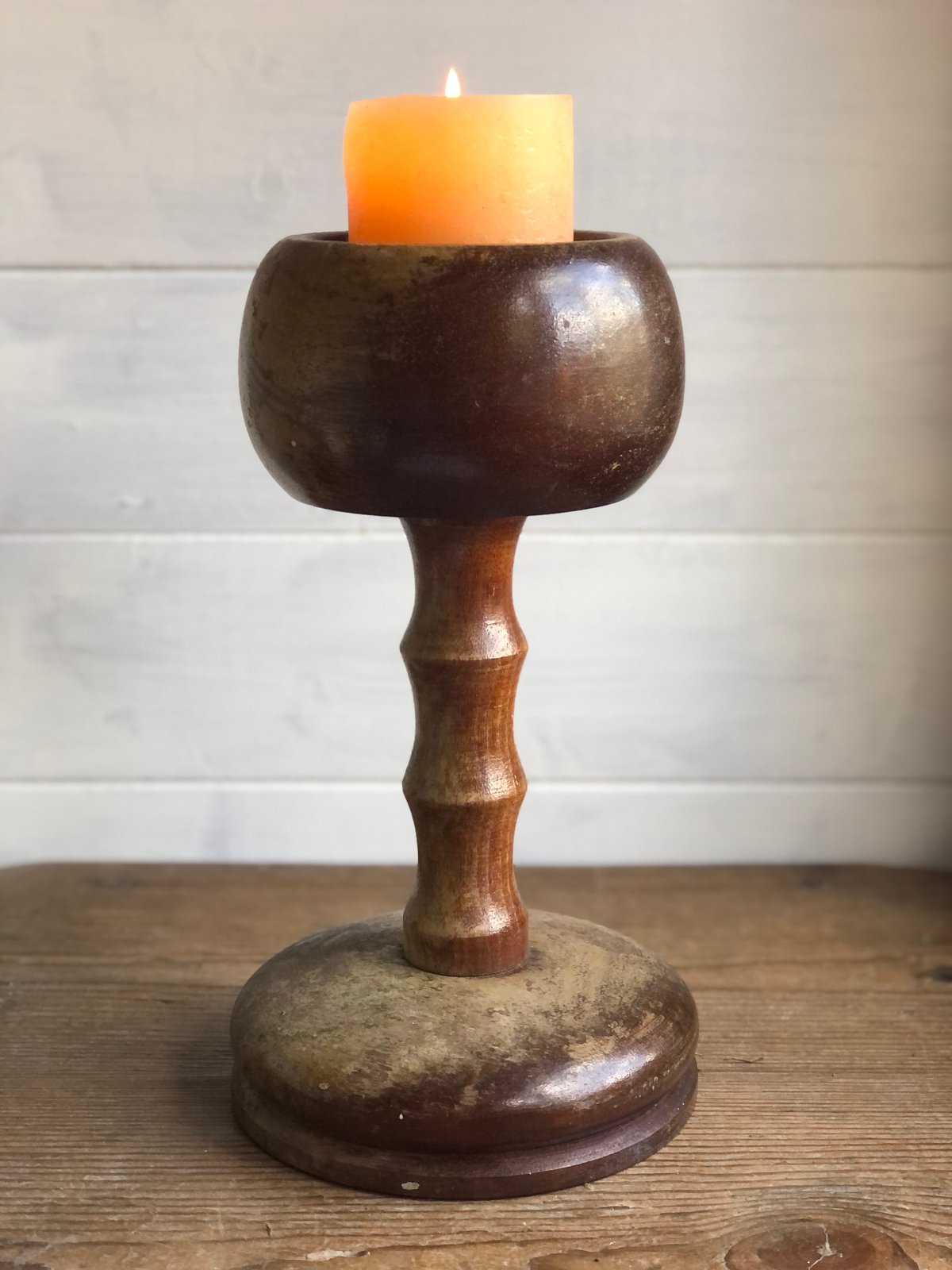 Image of Heavy turned wooden chalice