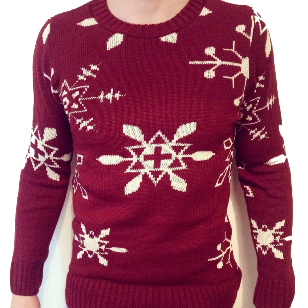 Image of Limited Edition maroon Snowflake Heavyweight Jumper