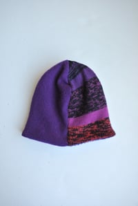 Image 2 of Upcycled Reversible Beanie Purple Cashmere