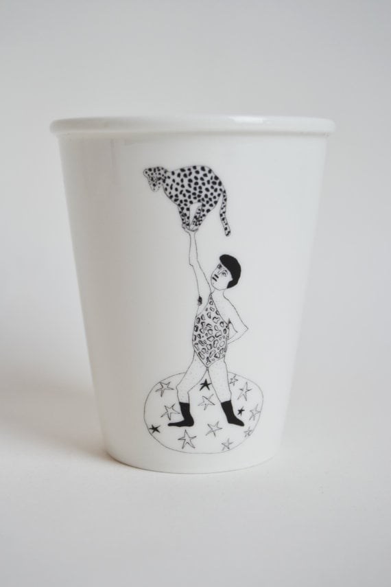 Image of Gobelet porcelaine "l'homme leopard"