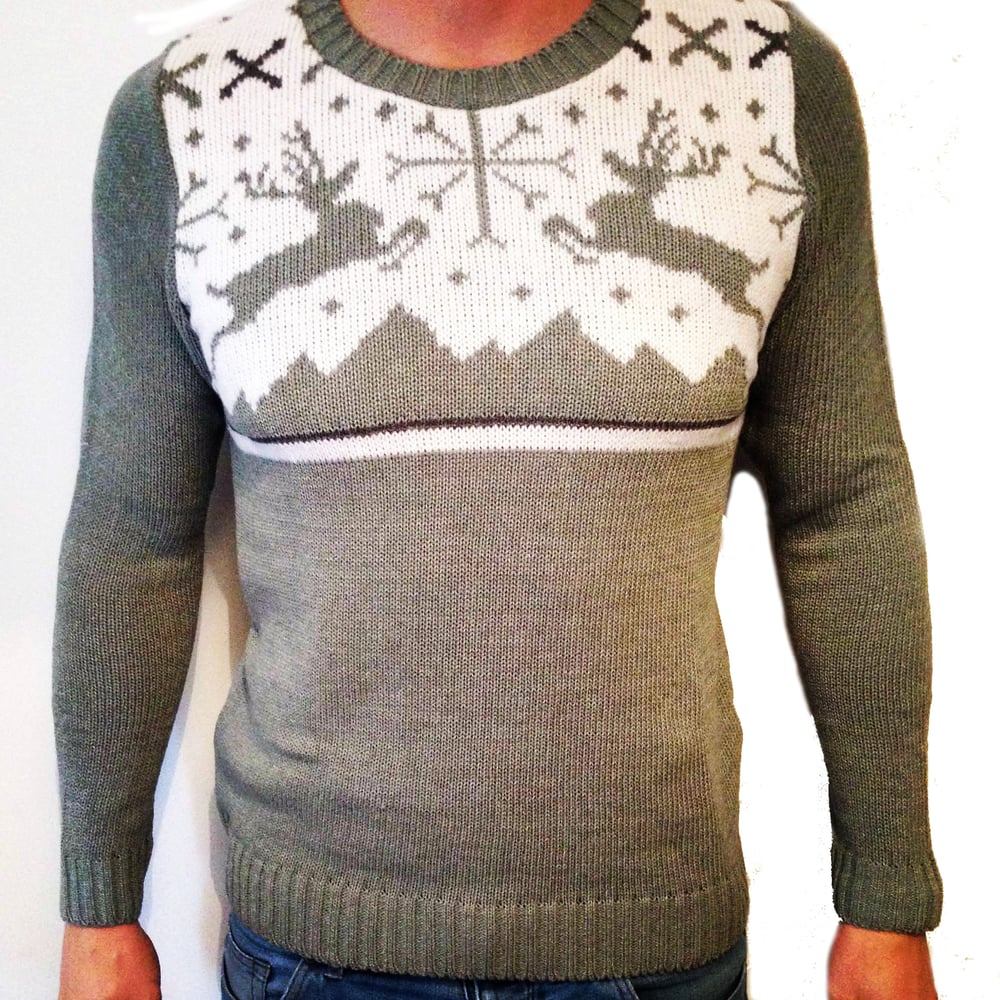 Image of Limited Edition Reindeer Pistachio Heavyweight Jumper