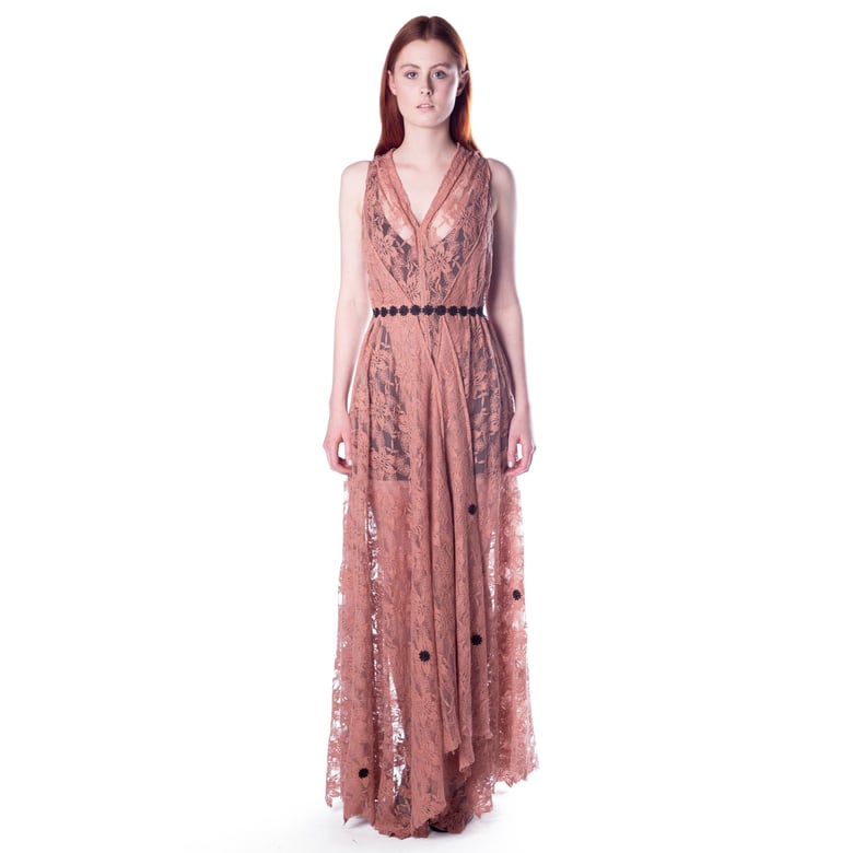 Image of Peach lace dress