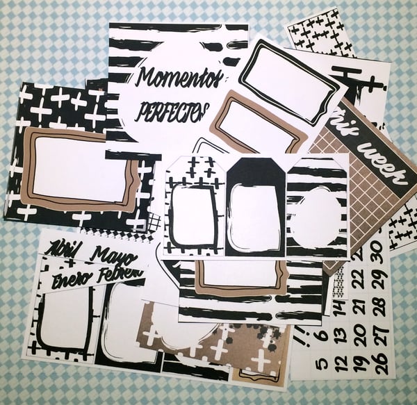 Image of KIT de SCRAPBOOKING 002 - BASIC B/N - KRAFT