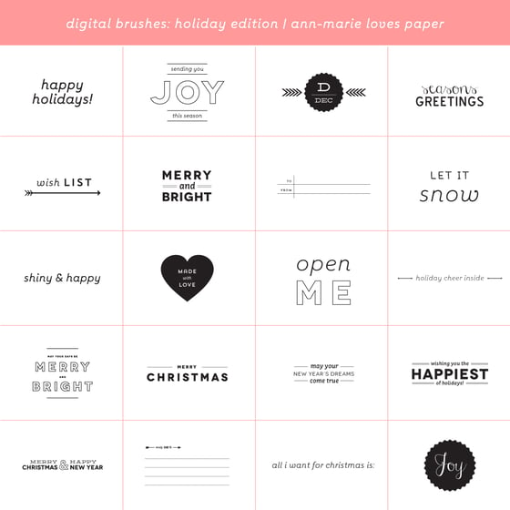 Image of Digital Brushes: Holiday Stamp Edition