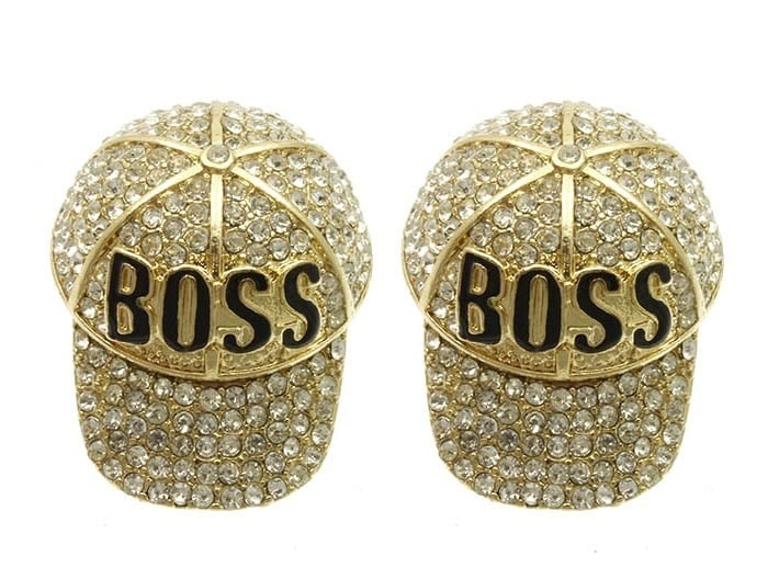 Image of Im Bossy SnapBack Crystal Earrings