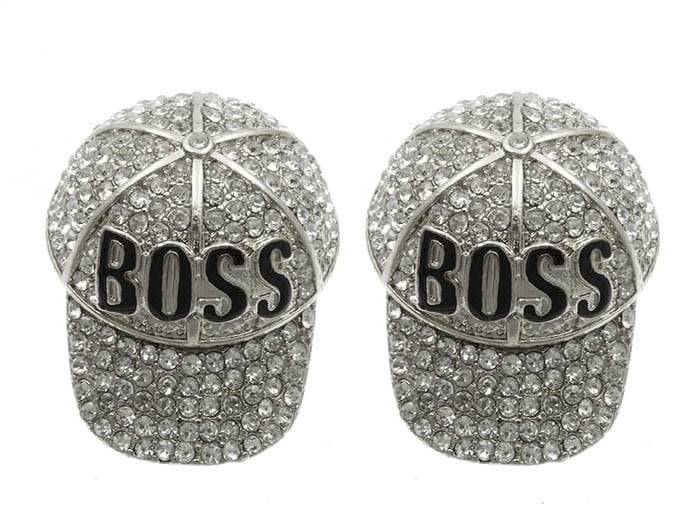 Image of Im Bossy SnapBack Crystal Earrings