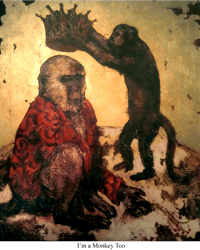 Image 1 of Hand Gold Leafed Canvas Giclee- I'm a Monkey Too