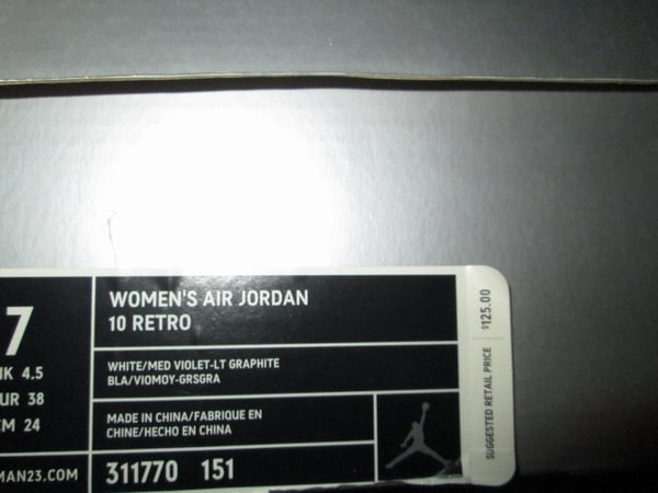 Air Jordan X (10) Retro WMNS "Medium Violet" - areaGS - KIDS SIZE ONLY