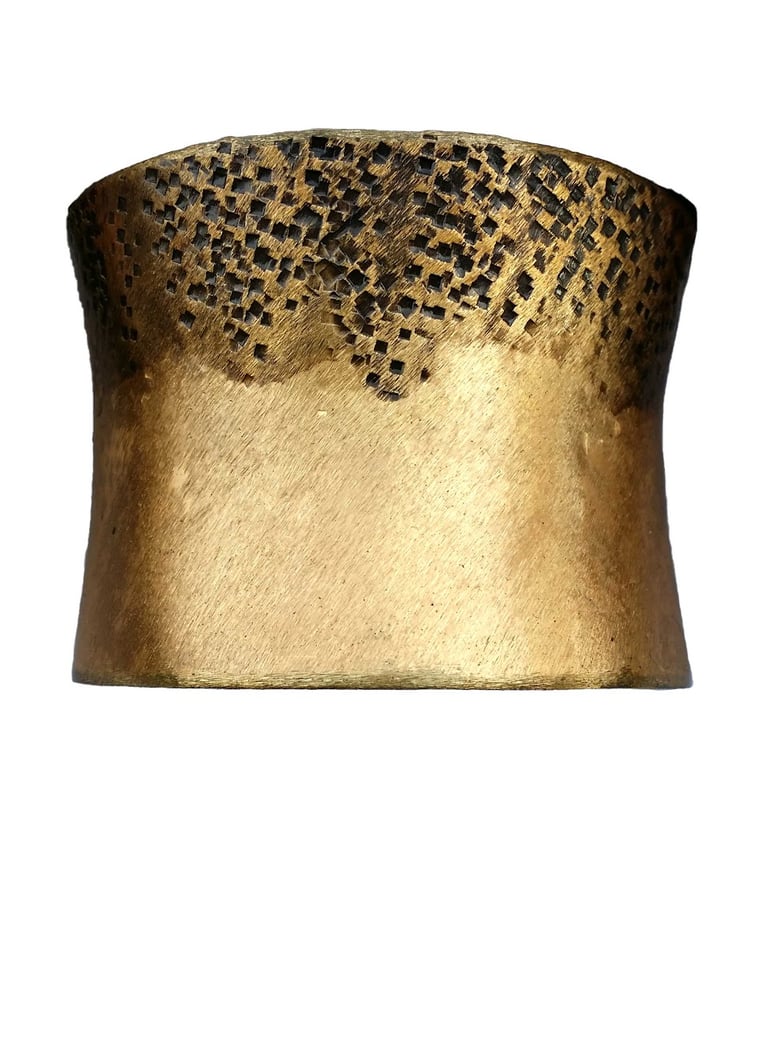 Image of Gold Rustic Textured Big Cuff