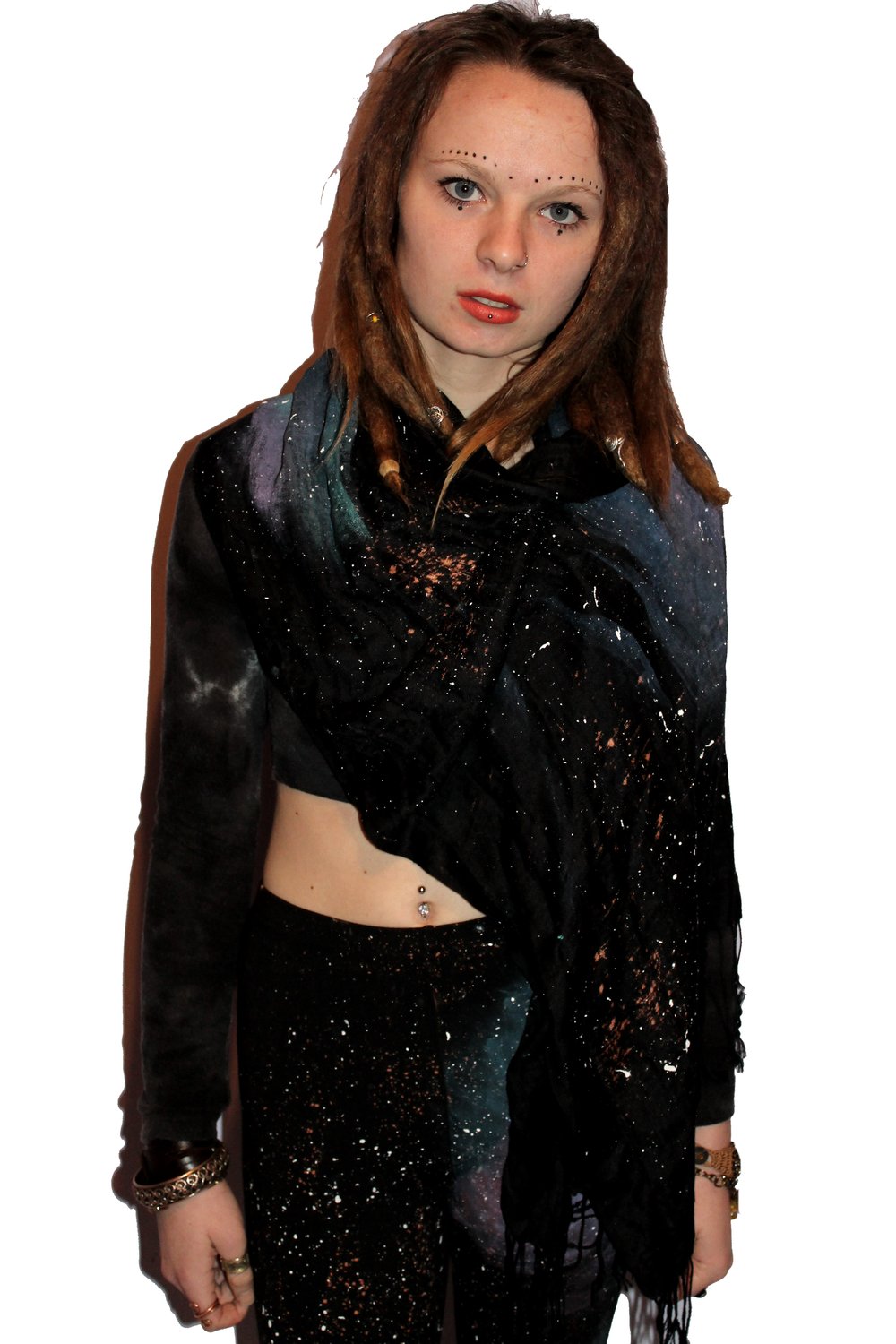 Image of Hand painted `Universe Pashmina scarf~