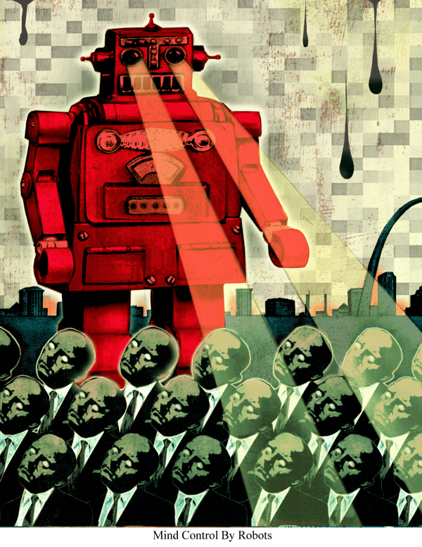 Image of Canvas Giclee- Mind Control By Robots
