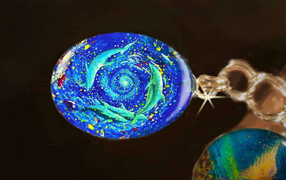 Image of Dolphin Vortex - The Healing World Silver Charm