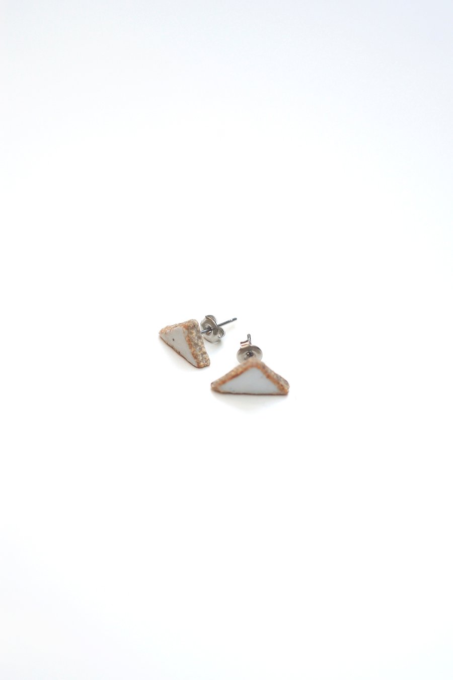 Image of white triangle earring