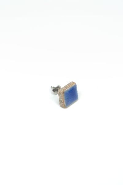 Image of blue square earring