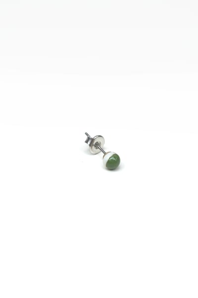 Image of green dot earring