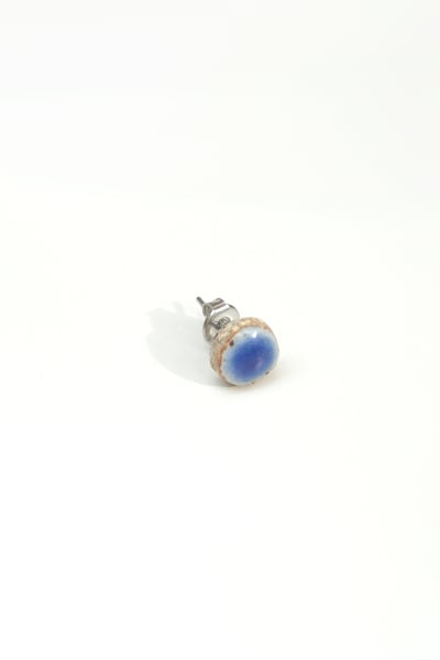 Image of blue circle earring