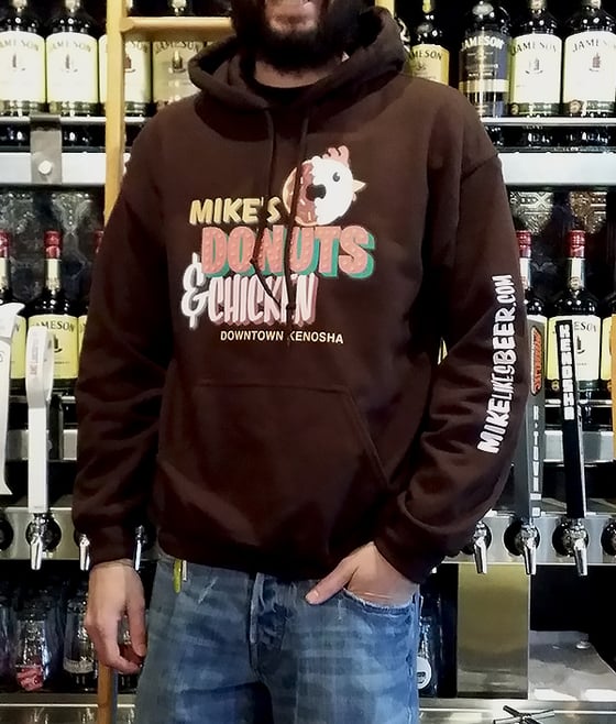 Image of Donuts & Chicken Unisex Chocolate Hoodie