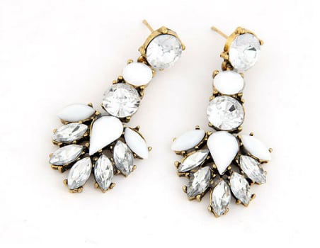 Image of CLEAR CRYSTAL DROP EARRINGS