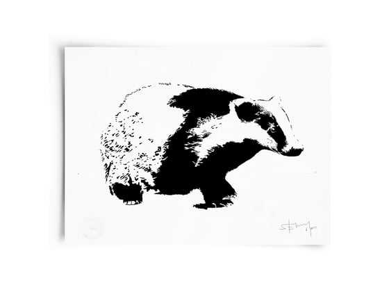 Image of Badger on paper - Screenprint