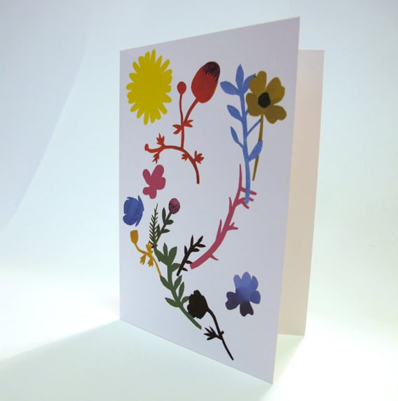 Kort, pappersklipp blommor Image 2