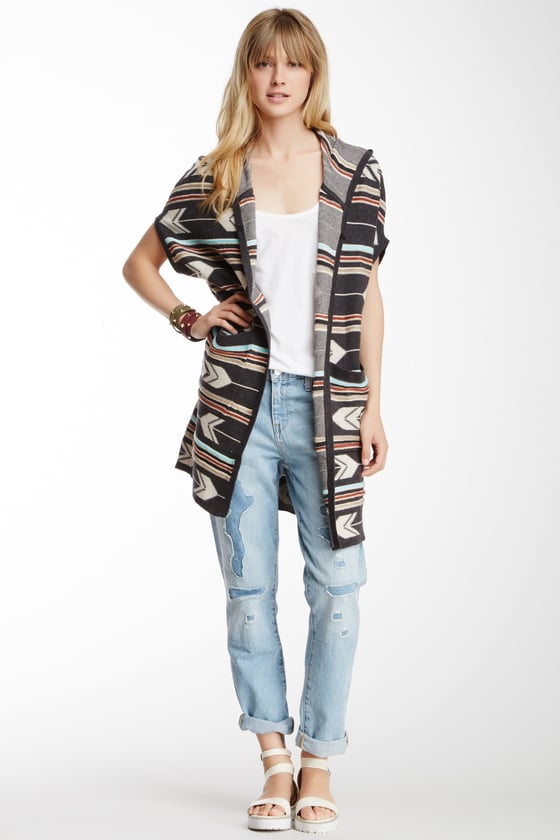 Image of Sleeveless Printed Cardigan